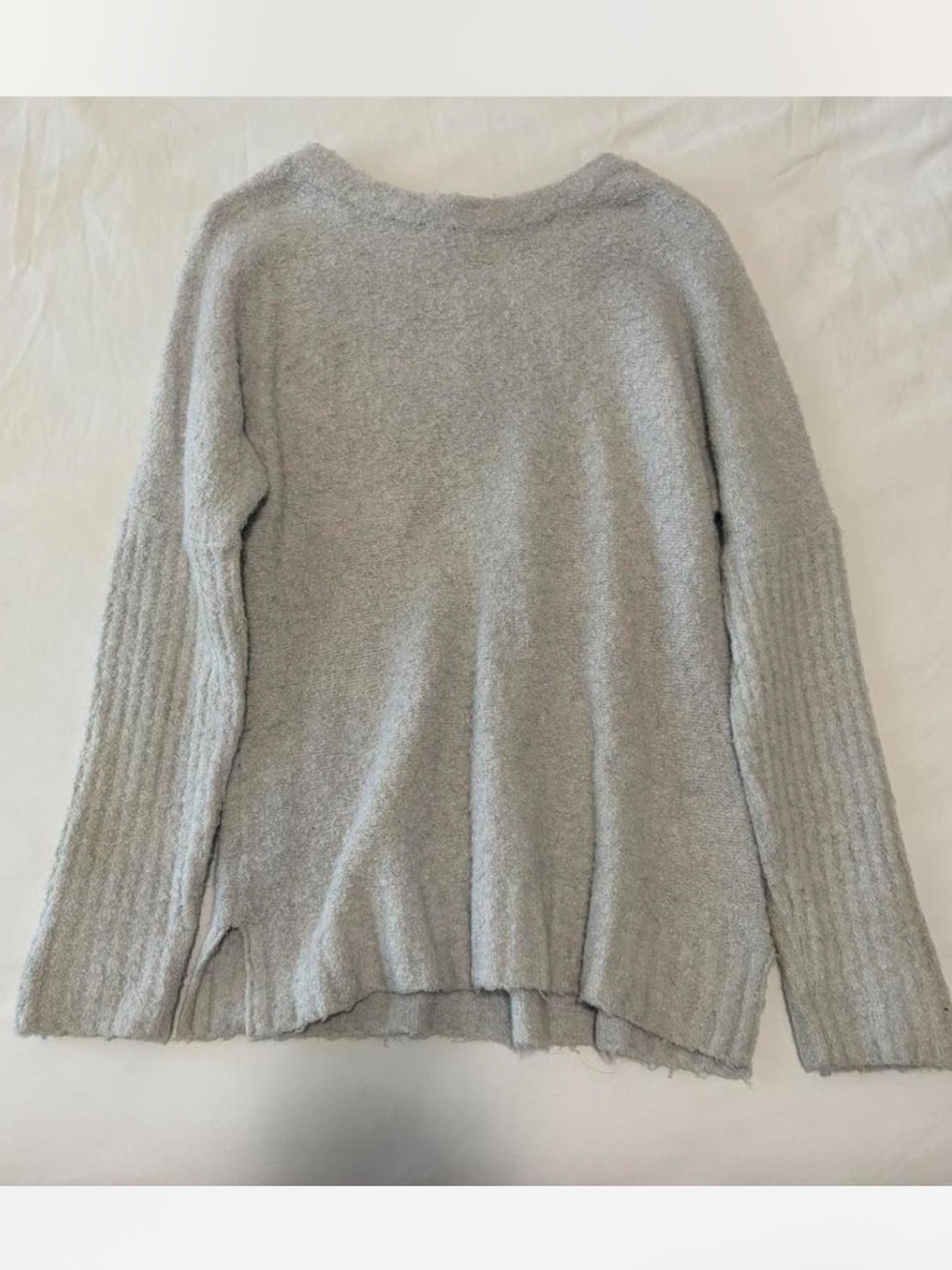Anthropologie Light Gray Crewneck Knit Sweater